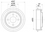 Тормозный барабан MINTEX MBD001