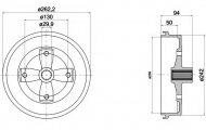 Тормозный барабан HELLA 8DT 355 301-671