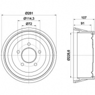 Тормозный барабан HELLA 8DT 355 301-771