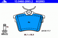 Комплект тормозных колодок ATE 13.0460-2893.2