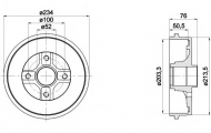 Тормозный барабан HELLA PAGID 8DT 355 301-071