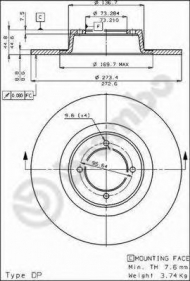 Тормозной диск BREMBO 08.1630.10