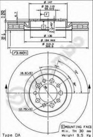 Тормозной диск BREMBO 09.7680.20