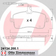 Комплект тормозных колодок ZIMMERMANN 24134.200.1