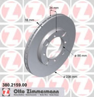 Тормозной диск ZIMMERMANN 380.2159.00