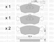 Комплект тормозных колодок METELLI 22-0274-0