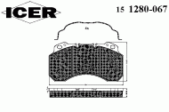 Комплект тормозных колодок ICER 151280-067