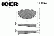 Комплект тормозных колодок ICER 180069